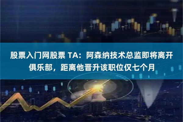 股票入门网股票 TA：阿森纳技术总监即将离开俱乐部，距离他晋升该职位仅七个月